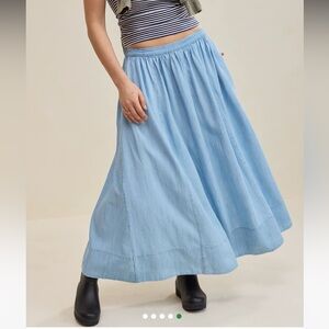 Aerie Light Blue Maxi Skirt NWT